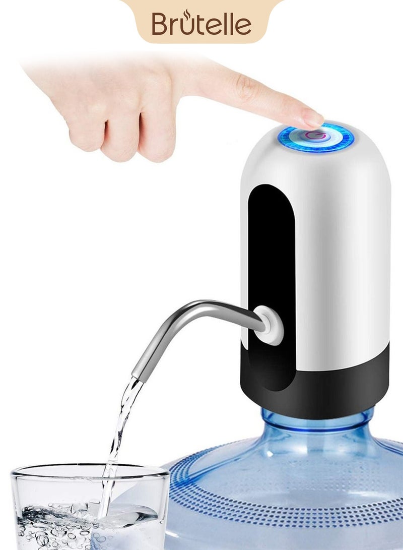 بريتيل مضخة مياه كهربائية أوتوماتيكية قابلة للشحن عبر منفذ USB، مناسبة لزجاجات المياه العالمية سعة 3-5 جالون، موزع مياه محمول، مثالية للاستخدام المنزلي والتخييم وركن القهوة. - Image 1